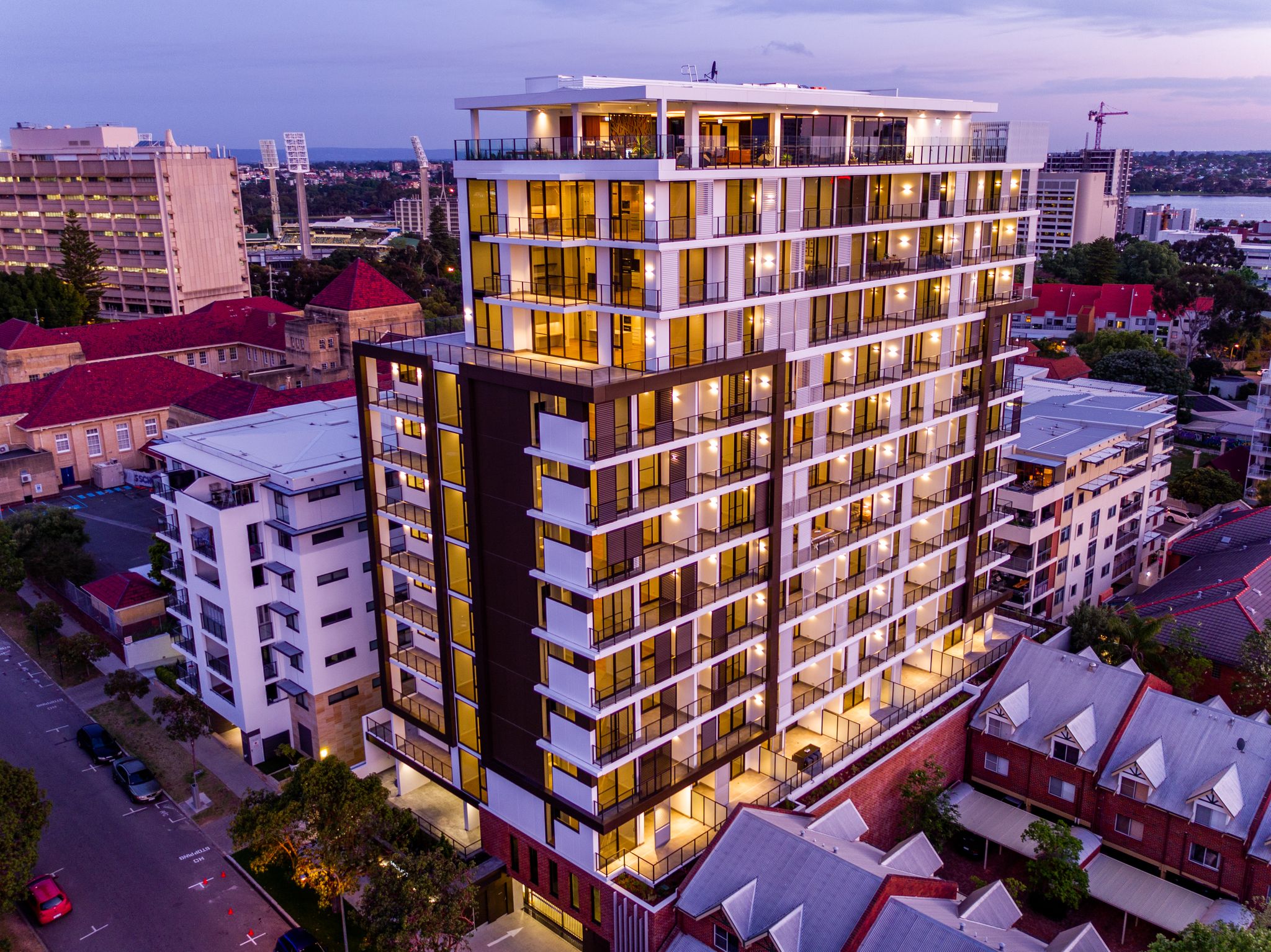 Blackburne Enclave residential tower Perth — glazed facade and aluminium windows delivered by Vertex Facades